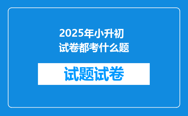 2025年小升初试卷都考什么题