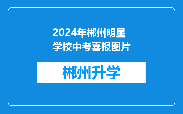 2024年郴州明星学校中考喜报图片