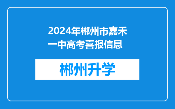 2024年郴州市嘉禾一中高考喜报信息