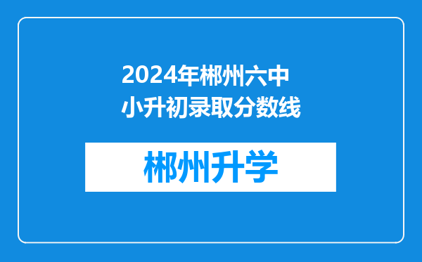 2024年郴州六中小升初录取分数线