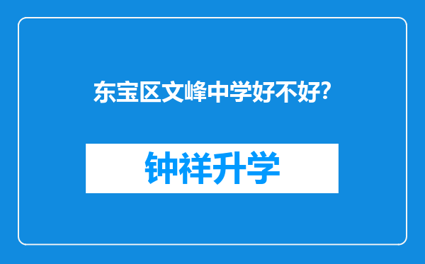 东宝区文峰中学好不好？