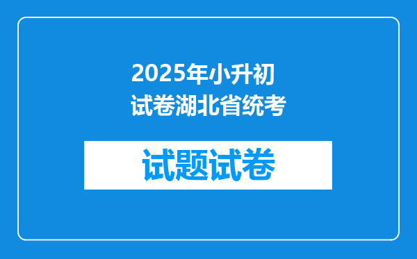 2025年小升初试卷湖北省统考