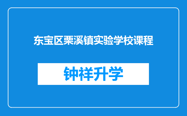 东宝区栗溪镇实验学校课程