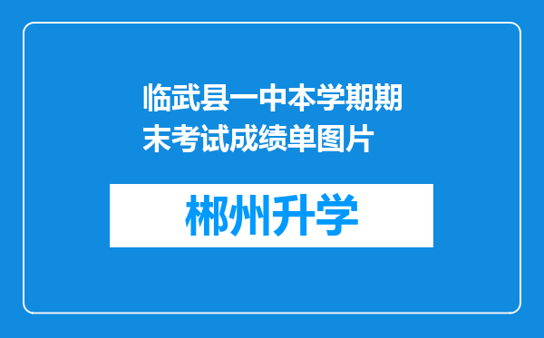 临武县一中本学期期末考试成绩单图片