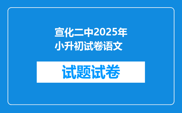 宣化二中2025年小升初试卷语文