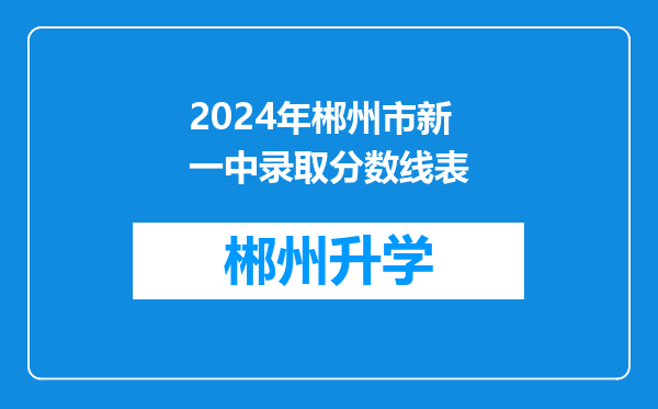 2024年郴州市新一中录取分数线表