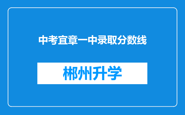 中考宜章一中录取分数线