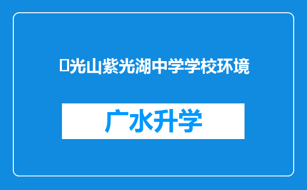 ‌光山紫光湖中学学校环境