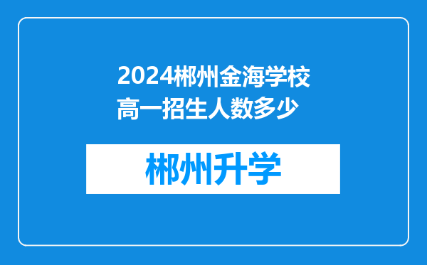 2024郴州金海学校高一招生人数多少