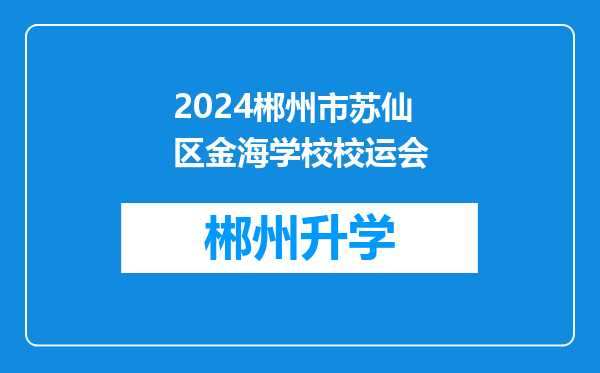 2024郴州市苏仙区金海学校校运会