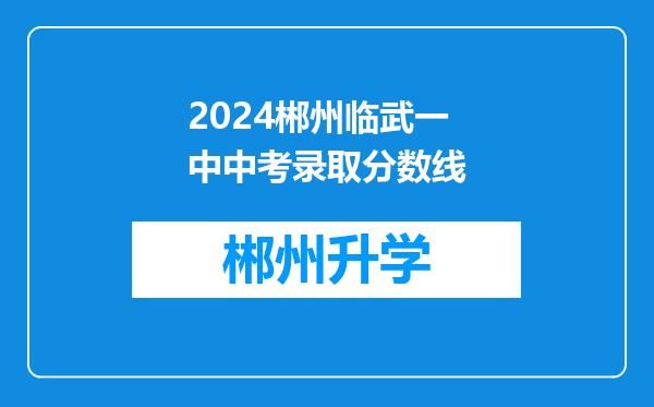 2024郴州临武一中中考录取分数线