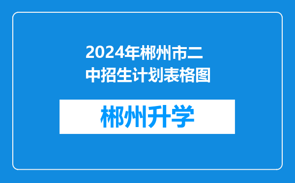 2024年郴州市二中招生计划表格图