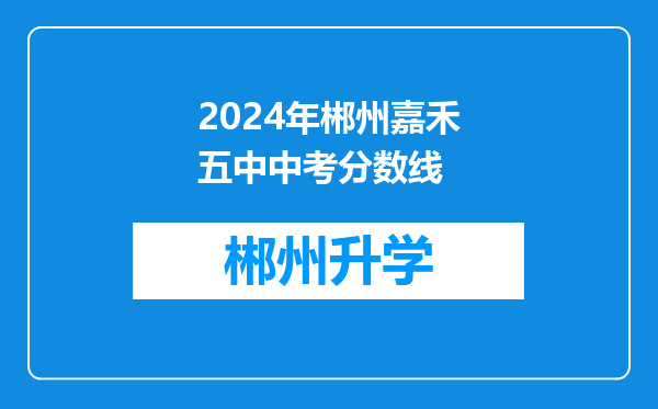 2024年郴州嘉禾五中中考分数线