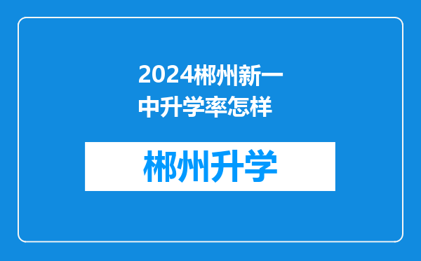 2024郴州新一中升学率怎样