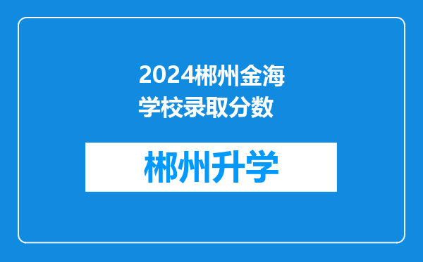 2024郴州金海学校录取分数