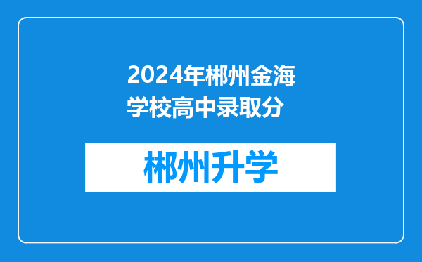 2024年郴州金海学校高中录取分