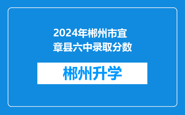 2024年郴州市宜章县六中录取分数