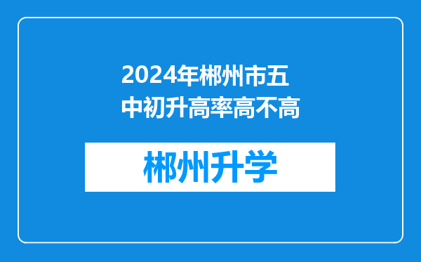 2024年郴州市五中初升高率高不高