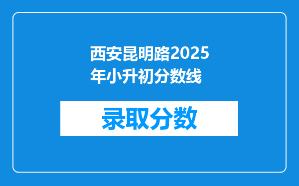 西安昆明路2025年小升初分数线