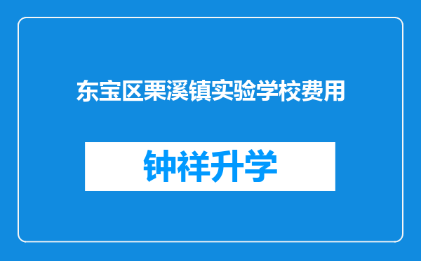 东宝区栗溪镇实验学校费用