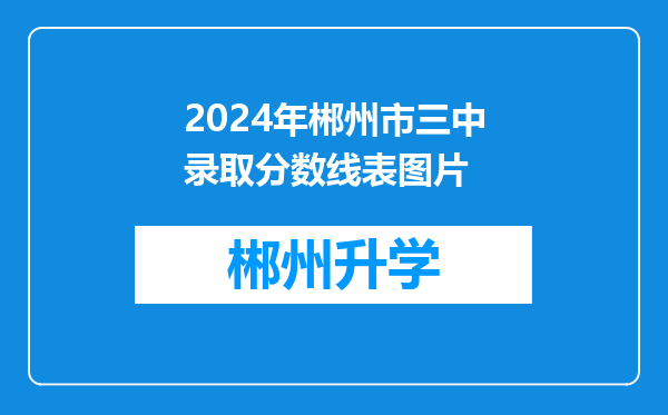 2024年郴州市三中录取分数线表图片