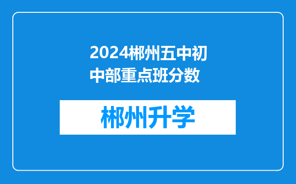 2024郴州五中初中部重点班分数