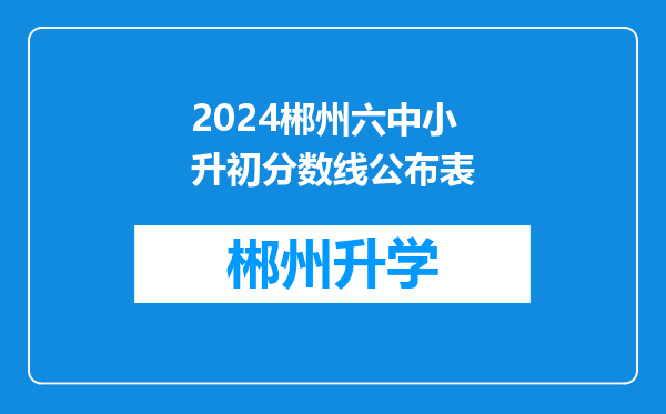 2024郴州六中小升初分数线公布表