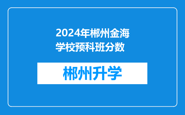 2024年郴州金海学校预科班分数