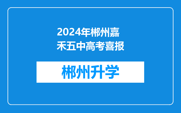 2024年郴州嘉禾五中高考喜报