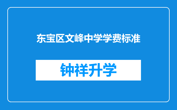 东宝区文峰中学学费标准