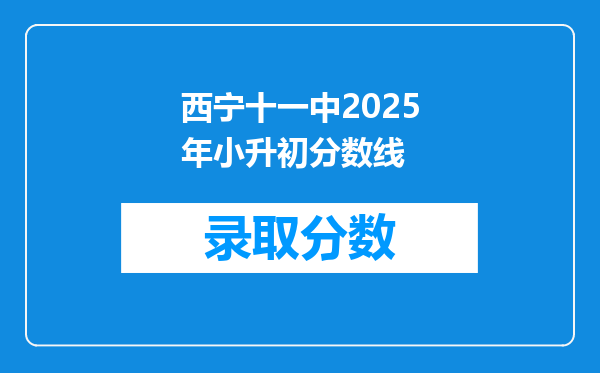 西宁十一中2025年小升初分数线