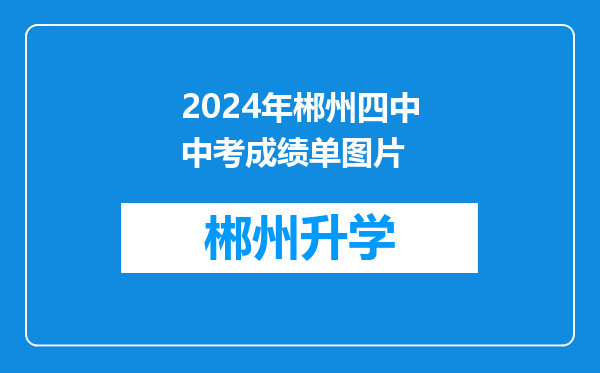 2024年郴州四中中考成绩单图片