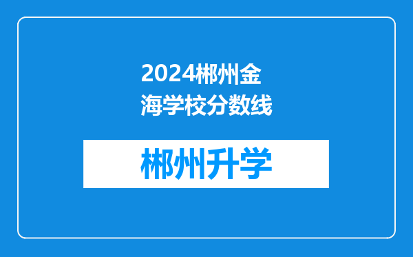 2024郴州金海学校分数线