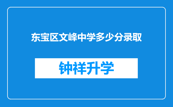 东宝区文峰中学多少分录取