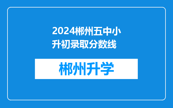 2024郴州五中小升初录取分数线