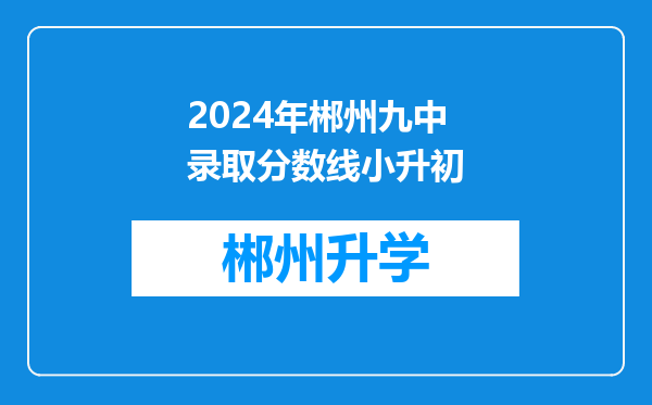 2024年郴州九中录取分数线小升初