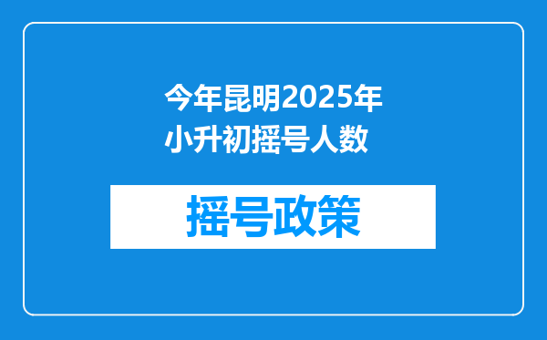 今年昆明2025年小升初摇号人数