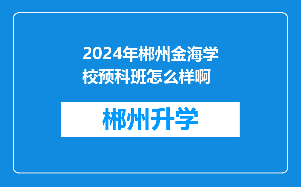 2024年郴州金海学校预科班怎么样啊