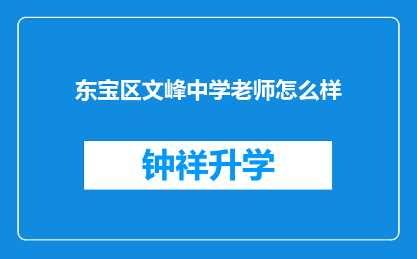 东宝区文峰中学老师怎么样