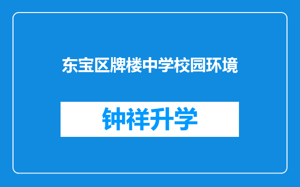 东宝区牌楼中学校园环境