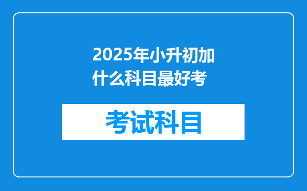 2025年小升初加什么科目最好考