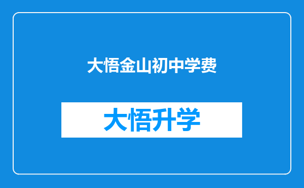 大悟金山初中学费