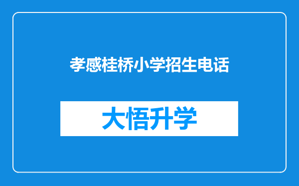 孝感桂桥小学招生电话