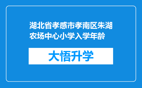 湖北省孝感市孝南区朱湖农场中心小学入学年龄