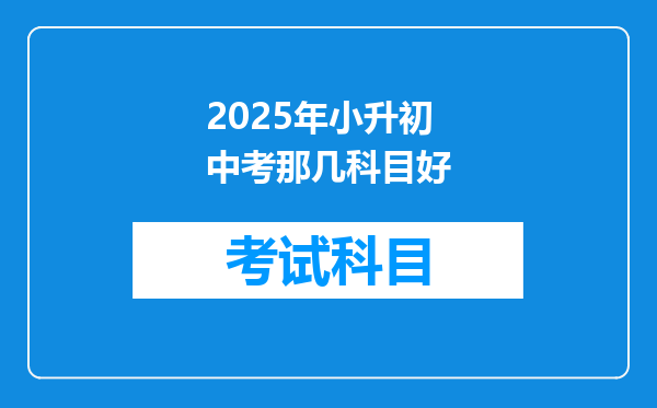 2025年小升初中考那几科目好