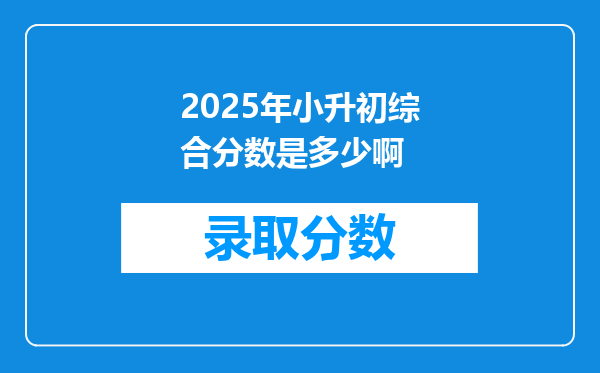 2025年小升初综合分数是多少啊