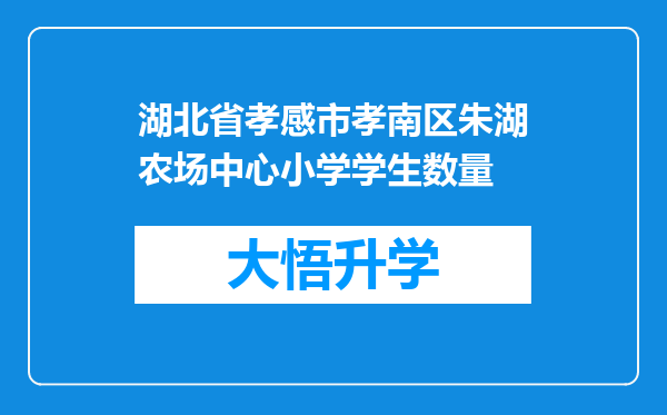 湖北省孝感市孝南区朱湖农场中心小学学生数量