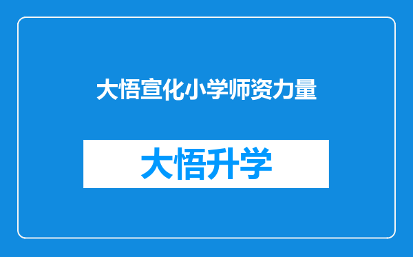 大悟宣化小学师资力量