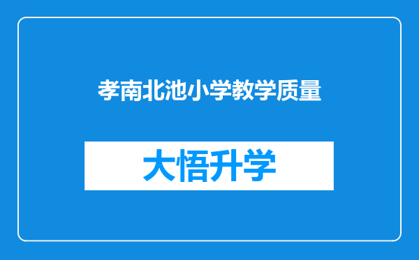 孝南北池小学教学质量