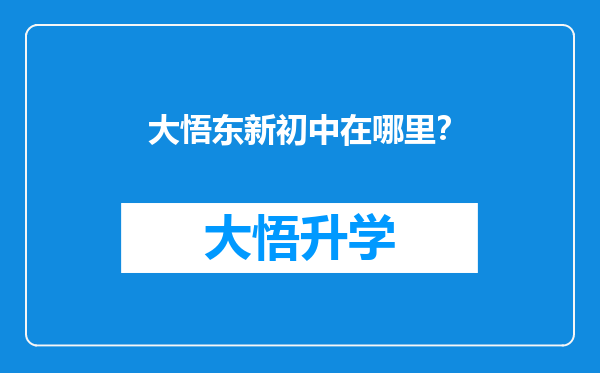 大悟东新初中在哪里？